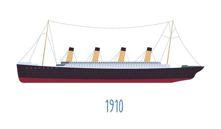Steam boat, ship design of old times vectorのイラスト素材