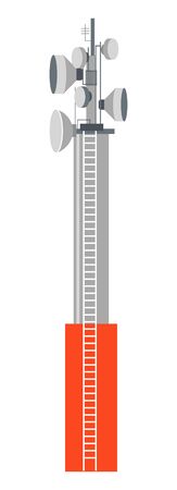 Tower station signal receiver and transmitter telecommunication radarのイラスト素材