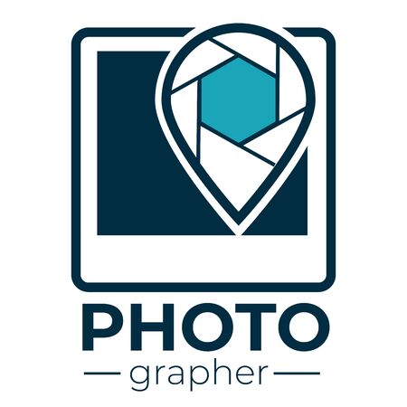 Photographer studio or company logotype, icon with shutterのイラスト素材