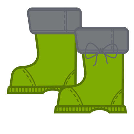 Rubber boots for farming or gardening, wellingtons for bad weatherのイラスト素材