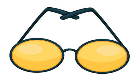 Yellow toned sunglasses with minimalist framing fashionable accessoriesのイラスト素材