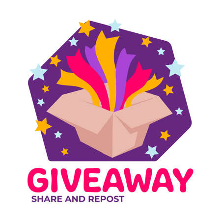 Giveaway share and repost, social media marketing or adのイラスト素材