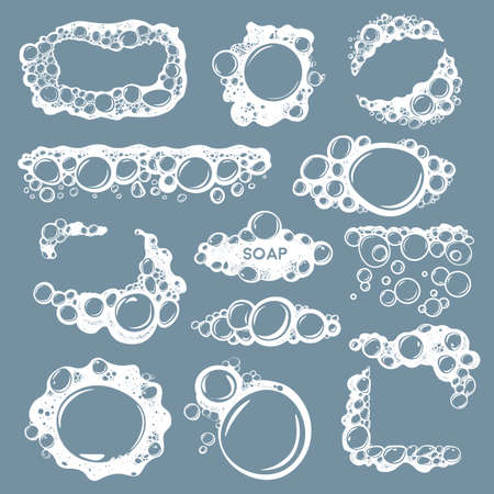 Bubbly foam, soapy water with copy space vectorのイラスト素材