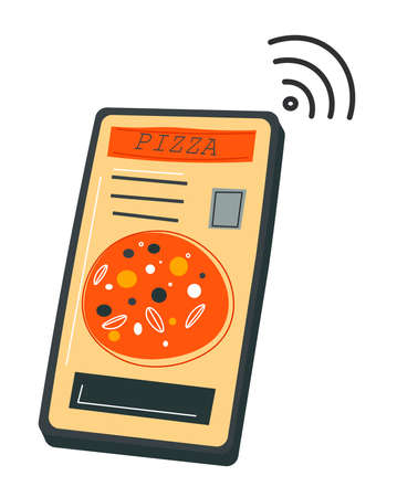 Pizzeria phone application with menu and pricesのイラスト素材