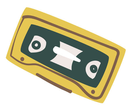 Old audio cassette, recording of 90s, music tapeのイラスト素材