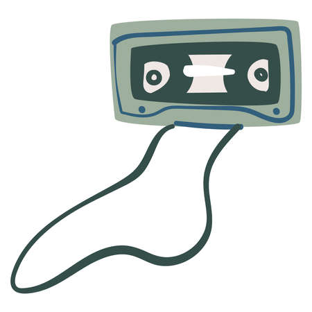 Audio cassette with magnetic tape, recording musicのイラスト素材