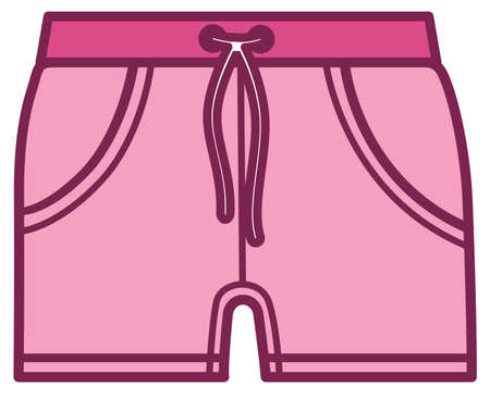 Pink shorts for kids, children clothes for walksのイラスト素材