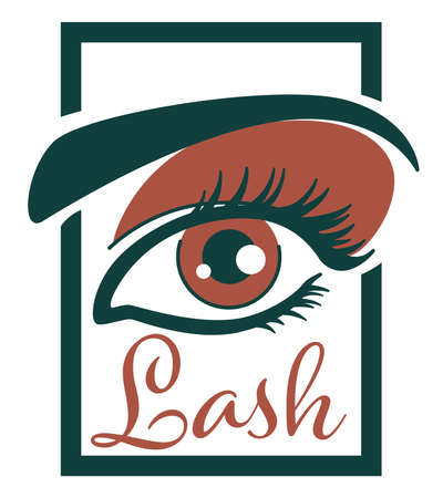Lash extension and professional care of eyelashes vectorのイラスト素材