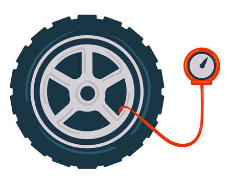 Measuring pressure on car tyre using scale vector