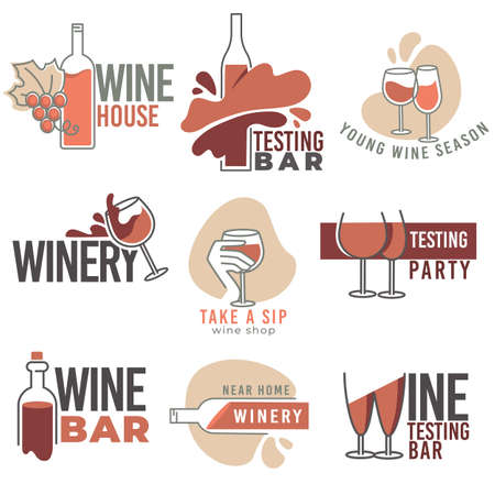 Wine house or bar with degustation of alcoholのイラスト素材