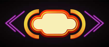 Empty neon banner with copy space, promotionalのイラスト素材