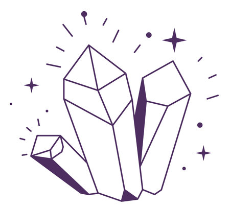 Magic crystal or gems for witchcraft and potionsのイラスト素材