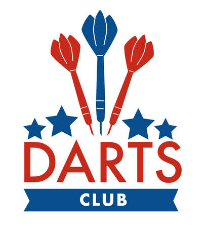 Darts club, arrows and stars, sports banner vectorのイラスト素材