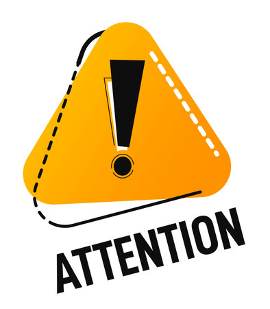Attention triangle sign with exclamation markのイラスト素材
