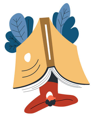 Reading books and interesting stories hobby vectorのイラスト素材