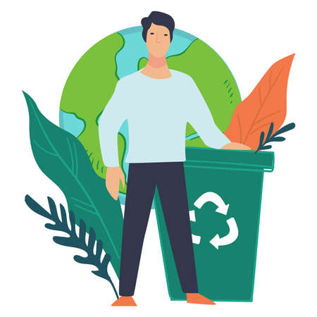 Ecological awareness, recycling of garbage vectorのイラスト素材