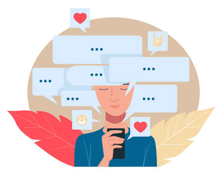 Communication in internet, social media networkのイラスト素材