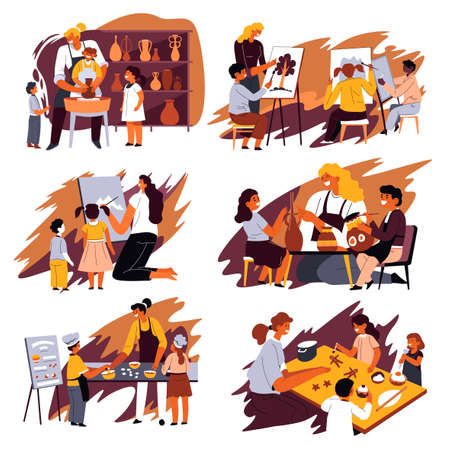 Creating skills development in school on lessonsのイラスト素材