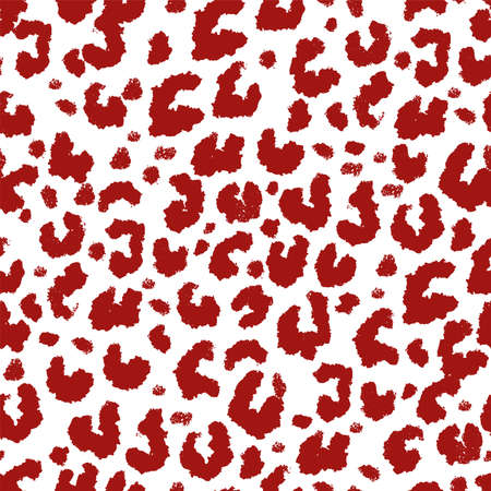 Abstract red leopard seamless pattern with spotsのイラスト素材