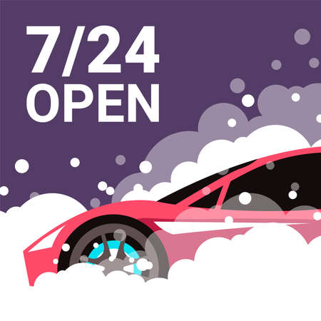 Car service and maintenance open 24 7 every dayのイラスト素材