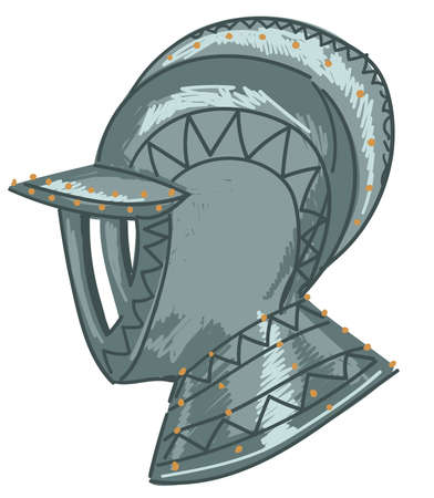 Military helmet of knight, warrior armour vectorのイラスト素材