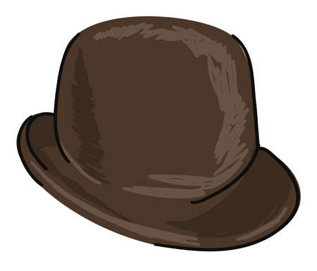 Headwear for men, black vintage retro hat for boysのイラスト素材
