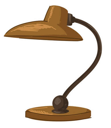 Vintage lamp of metal, minimalist curved linesのイラスト素材