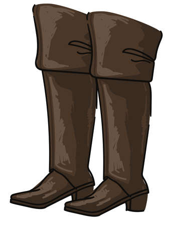 Vintage long boots with small heel for men vectorのイラスト素材