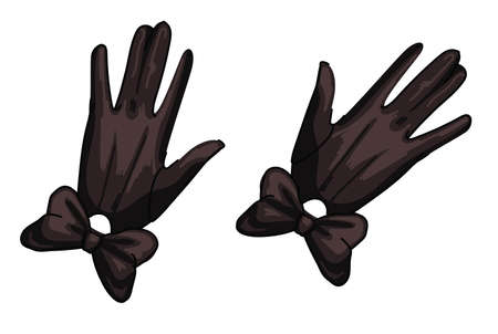 Vintage female gloves of textile or leather vectorのイラスト素材