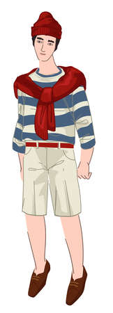 Nautical clothes style on man clothing and fashionのイラスト素材
