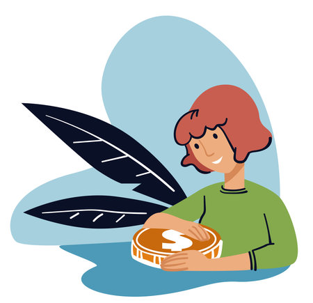 Young lady saving money for future budget planningのイラスト素材