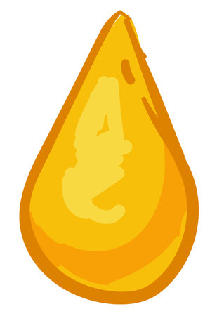 Drop of honey, golden nectar or sweet syrup vectorのイラスト素材