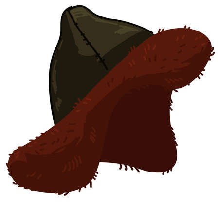 Traditional Mongolian fur hat, antique headwearのイラスト素材