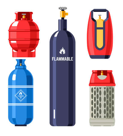 Propane and butane, gas and gasoline in cylindersのイラスト素材