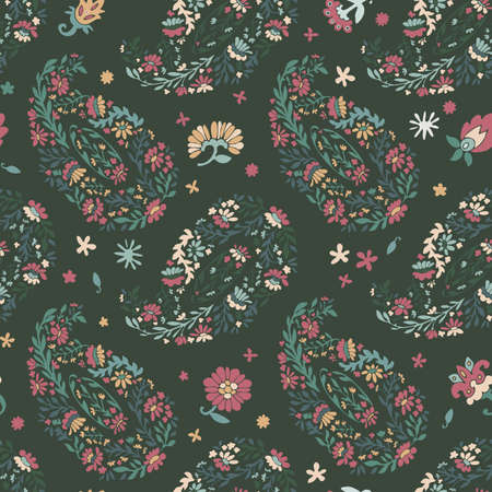Floral seamless pattern with blooming flowersのイラスト素材