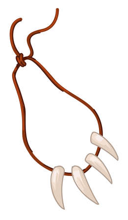 Necklace of fangs or bones, prehistoric jewelryのイラスト素材