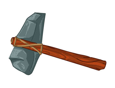 Prehistoric stone ax, tool equipment for workのイラスト素材