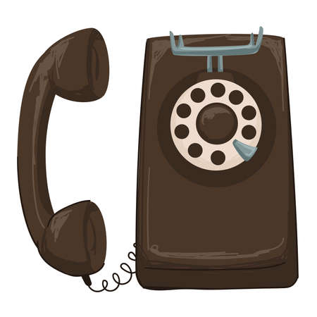 Vintage telephone with rotary system of dialingのイラスト素材