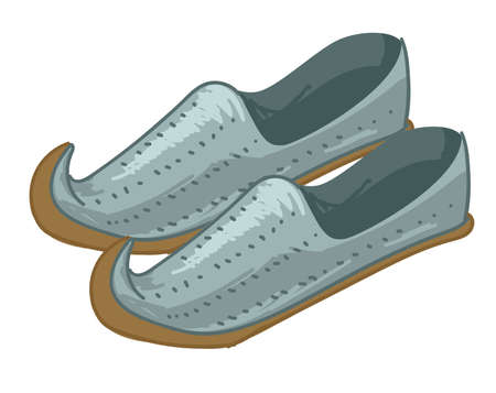 Traditional leather Indian shoes for men vectorのイラスト素材