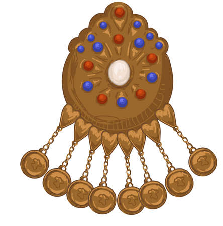 Fibula jewelry from ancient roman empire vectorのイラスト素材