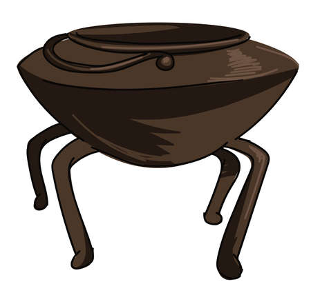 Cauldron for brewing, old kitchenware or casseroleのイラスト素材