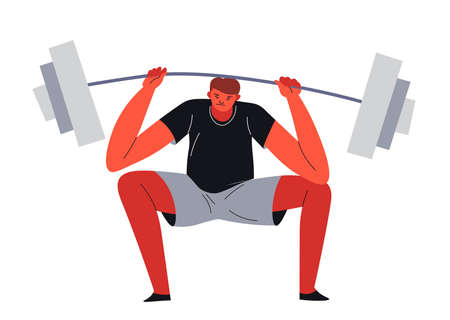 Bodybuilding and weight lifting workout of manのイラスト素材