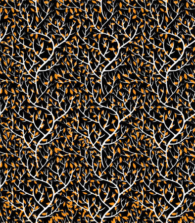 Branch with leaves, autumn foliage pattern printのイラスト素材