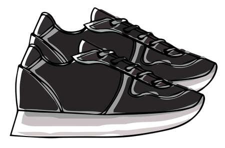 Massive sneakers with lace, sportive casual shoesのイラスト素材