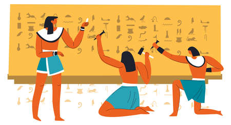 Egyptian ancient writing and science developmentのイラスト素材