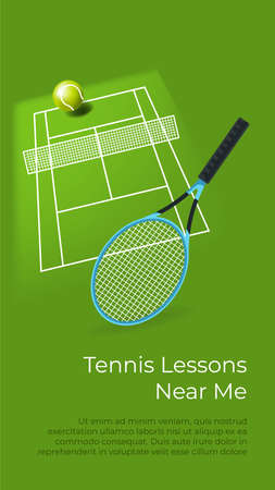 Tennis lessons near me, classes and sports coursesのイラスト素材
