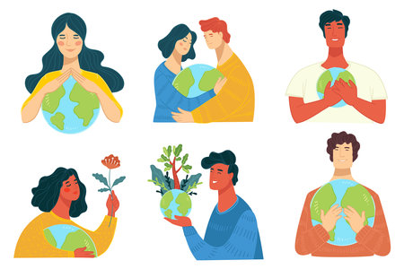 Preservation of nature and saving planet earthのイラスト素材