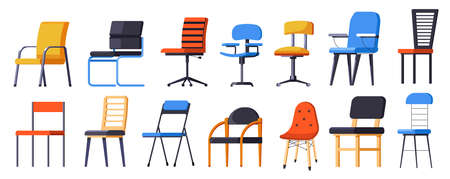 Illustration pour Chairs design for home or office interior styling - image libre de droit