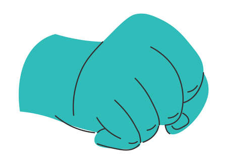 Clenching first, hand gesture aggression or fightのイラスト素材