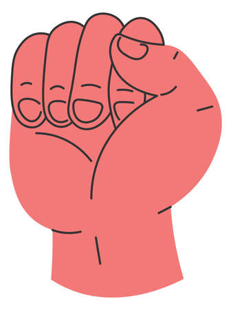 Fist gesture, hand with clenched fingers vectorのイラスト素材